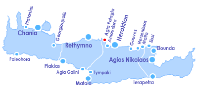Crete Map, Heraklion, Agia Pelagia, Greece